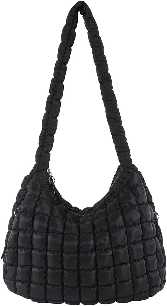 Juoxeepy Quilted Tote Crossbody Women's Puffy Hobo Bag with Padding