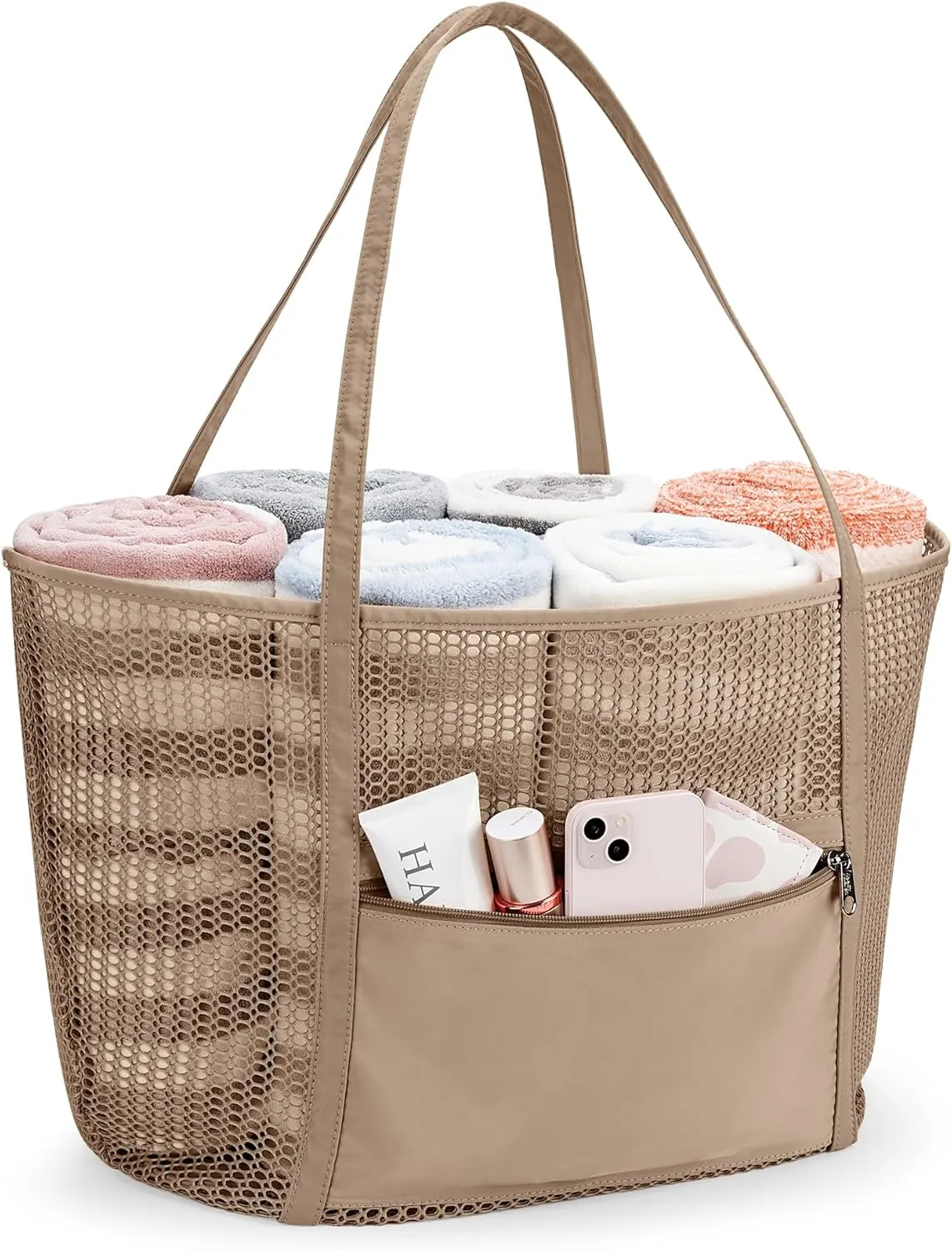 KALIDI FANCY FOREST Beach Mesh Tote Bag, Womens Shoulder handbag MAX 27L Grocery Bag