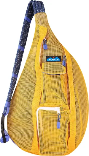 KAVU Beach Rope Bag Mesh Crossbody Sling Backpack - Sunbeam