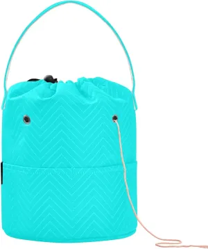 Knitting Bag Cyan Aqua Drawstring Yarn Storage Bags Yarn Holder for Crochet Accessories, Knitting Needles