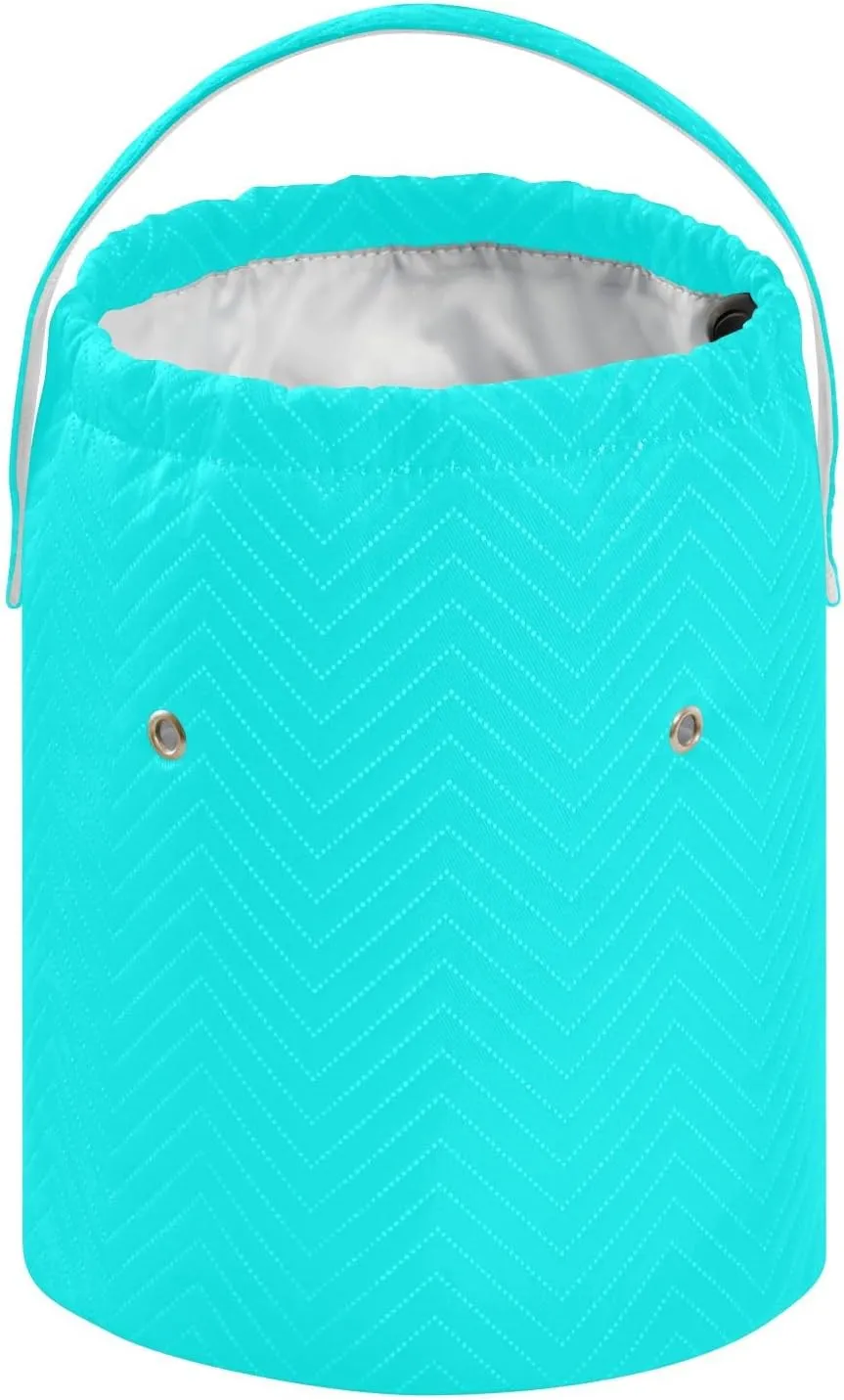 Knitting Bag Cyan Aqua Drawstring Yarn Storage Bags Yarn Holder for Crochet Accessories, Knitting Needles