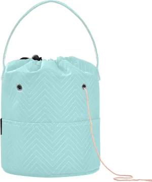 Knitting Bag Pale Turquoise Yarn Bag with Holes Crochet Bag Organizer for Travelling