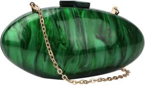 KUANG! Evening Handbags for Women Acrylic Shell Mussel Shape Shoulder Crossbody Bag Chain Clutch Purse for Wedding Party