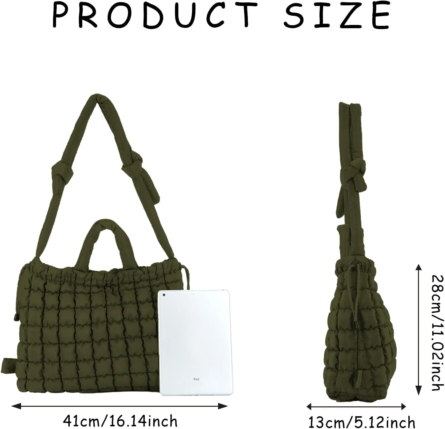 Lanpet Quilted Puffer Tote Bag for Women Large Quilted Crossbody Bag Lightweight Nylon Puffy Carryall Hobo bag Handbags