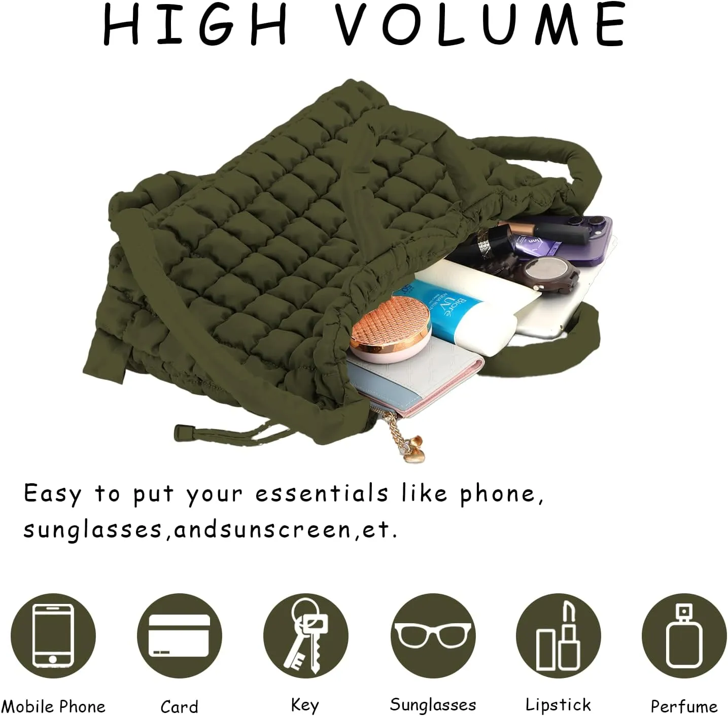 Lanpet Quilted Puffer Tote Bag for Women Large Quilted Crossbody Bag Lightweight Nylon Puffy Carryall Hobo bag Handbags