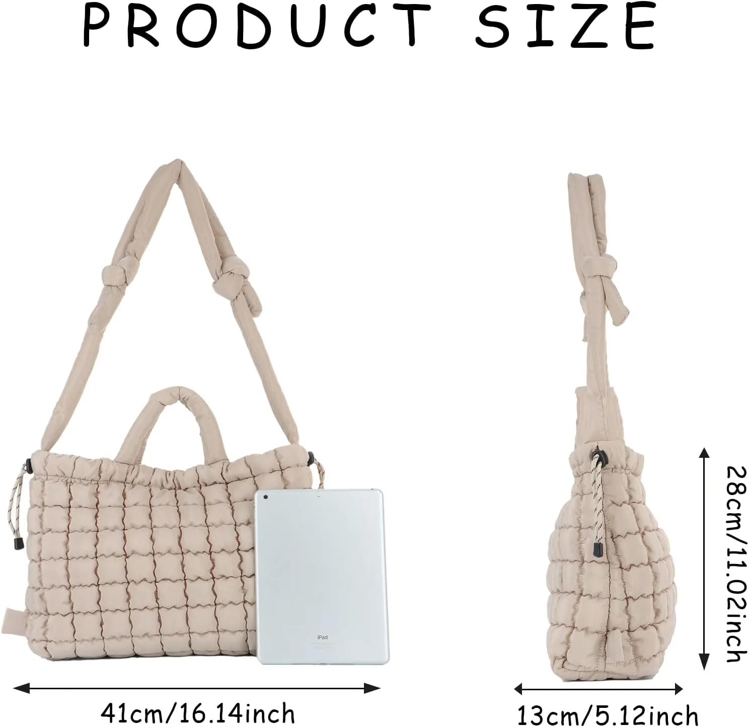 Lanpet Quilted Puffer Tote Bag for Women Large Quilted Crossbody Bag Lightweight Nylon Puffy Carryall Hobo bag Handbags