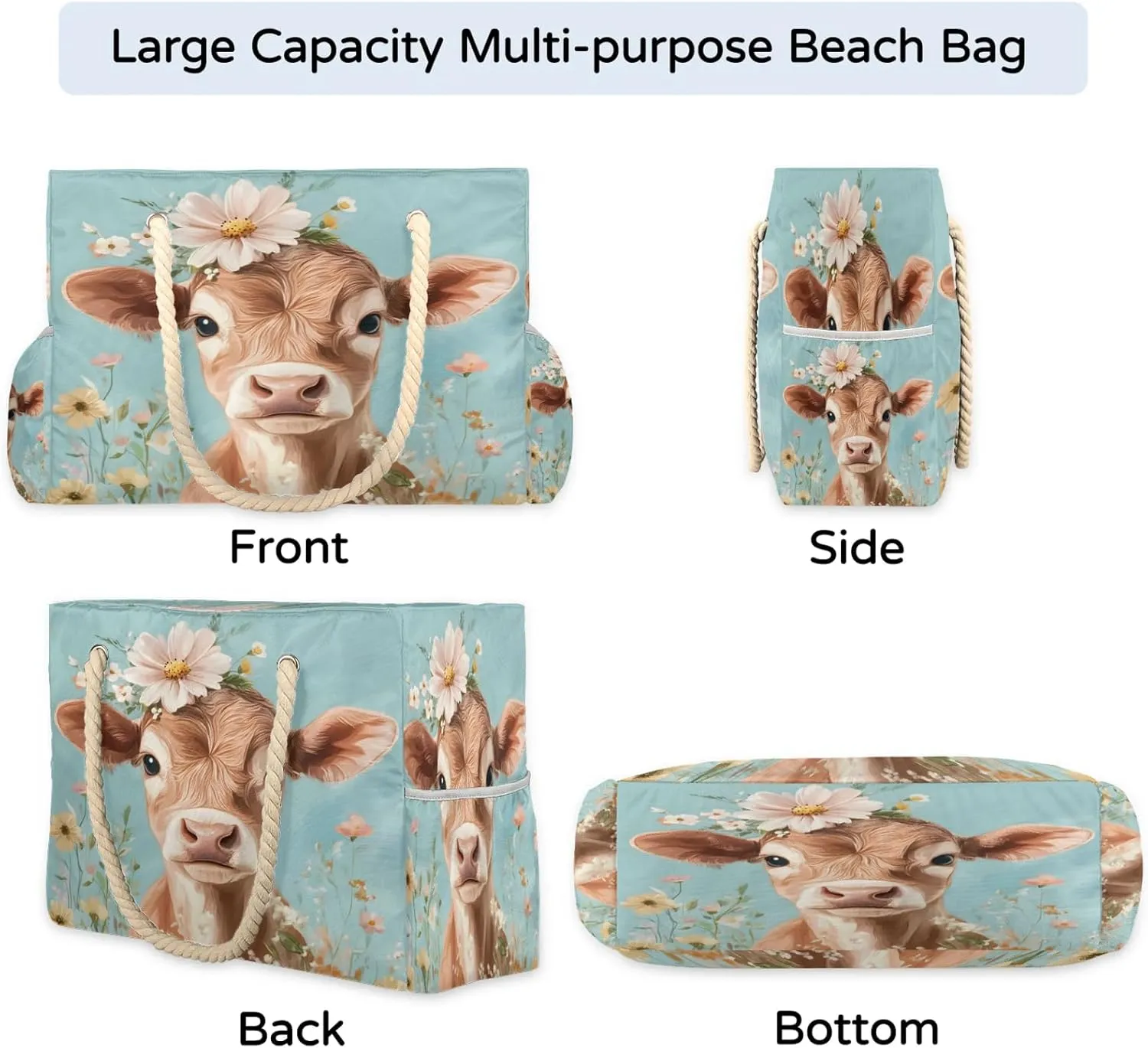 Large Beach Bags for Women with Zipper Beach Tote Bag Waterproof Sandproof Gym Swim Pool Grocery Travel Bag