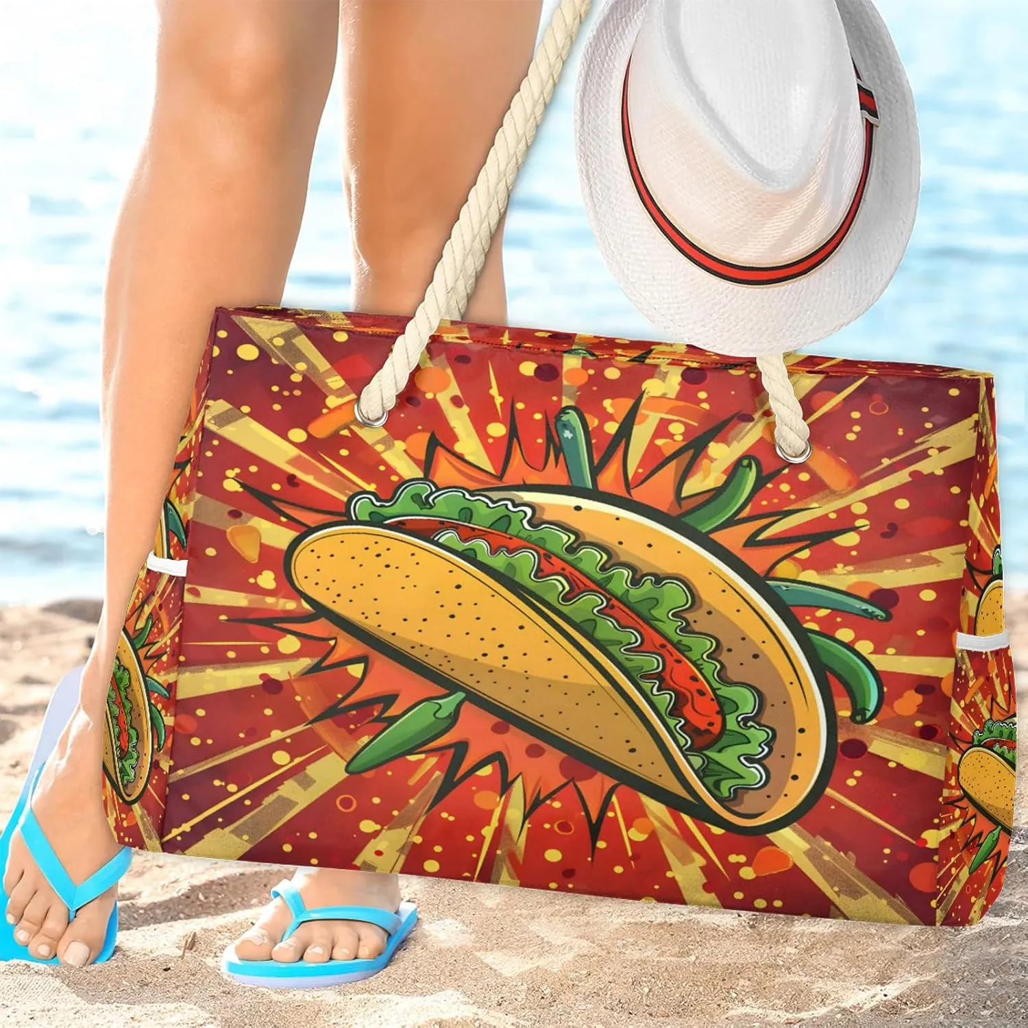 Large Beach Bags for Women with Zipper Beach Tote Bag Waterproof Sandproof Gym Swim Pool Grocery Travel Bag