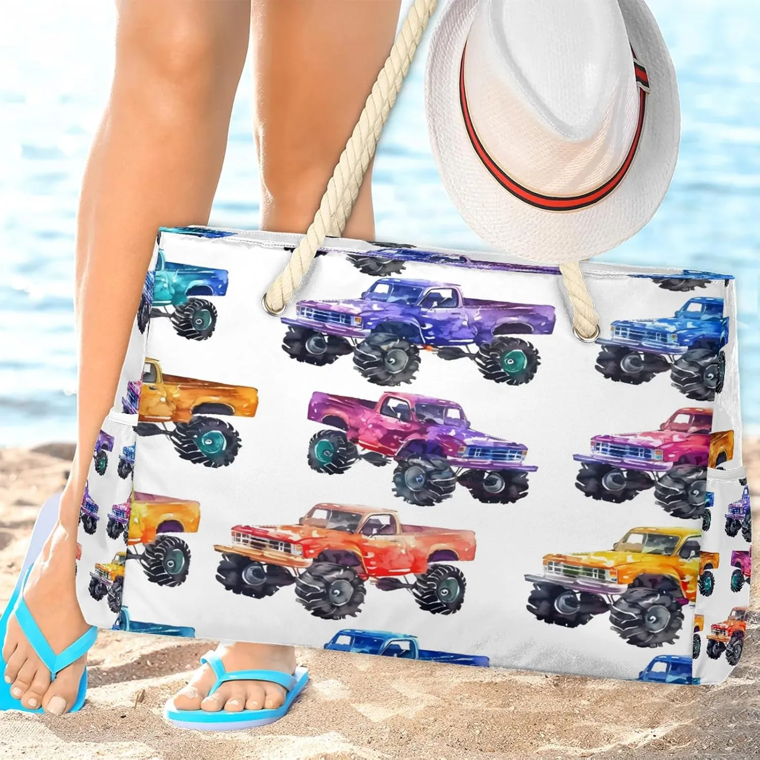 Large Beach Bags for Women with Zipper Beach Tote Bag Waterproof Sandproof Gym Swim Pool Grocery Travel Bag