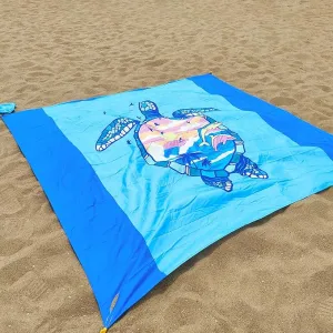 Large Beach Blanket Waterproof Sandproof 108"x 82" for 1-6 Adults,Quick Drying Beach Mat,Lightweight & Durable,Beach Essentials for Family Beach Camping Travel Picnic