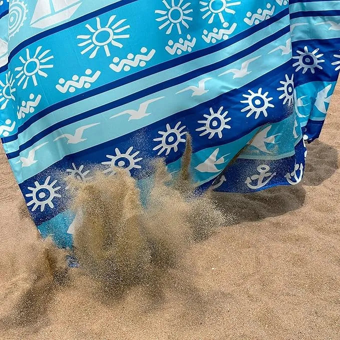 Large Beach Blanket Waterproof Sandproof 79"x 83" for 1-4 Adults,Quick Drying Beach Mat,Lightweight & Durable,Beach Essentials for Family Beach Camping Travel Picnic(2pcs)