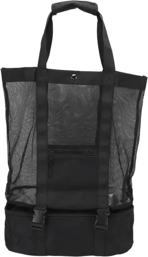 Large Beach with Removable Storage for Picnic Camping Black Mesh and Cotton Durably Tear