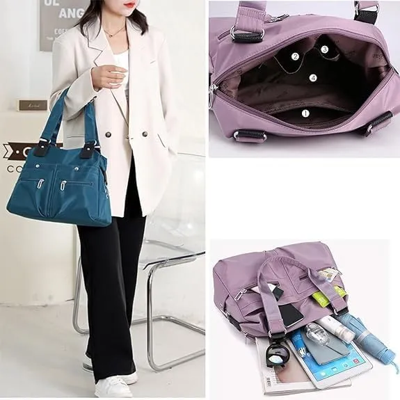 Large Capacity Waterproof Multi Pocket Shoulder Bag, Women Handbags Purses for Shoulder Bag