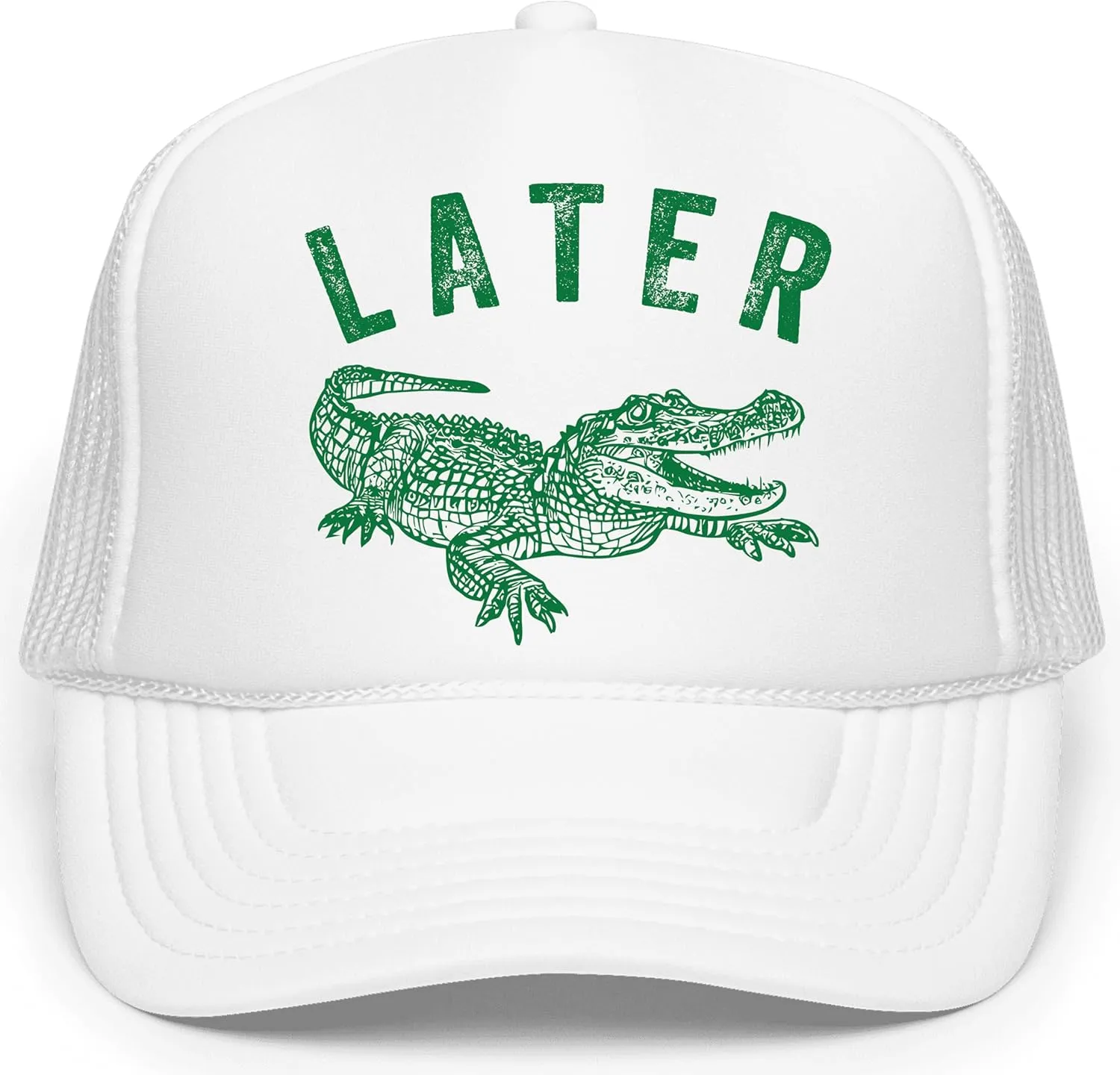 Later Gator Trucker Hat for Men & Women Funny Foam Front Classic 5 Panel Mesh Snapback