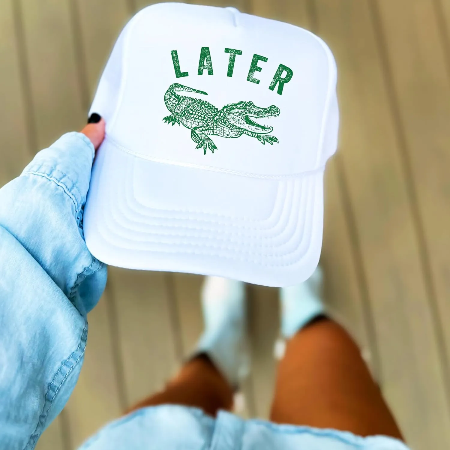 Later Gator Trucker Hat for Men & Women Funny Foam Front Classic 5 Panel Mesh Snapback