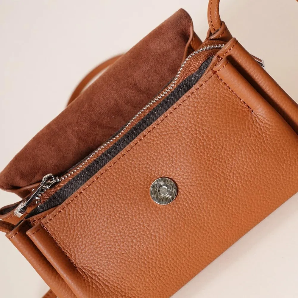 Leather Crossbody Bags for Women Trendy Small Shoulder Purses and Handbags Soft Leather Tote Bag Clutch Retro Handbag Satchel