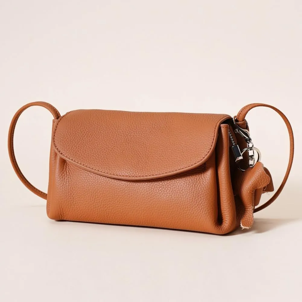 Leather Crossbody Bags for Women Trendy Small Shoulder Purses and Handbags Soft Leather Tote Bag Clutch Retro Handbag Satchel