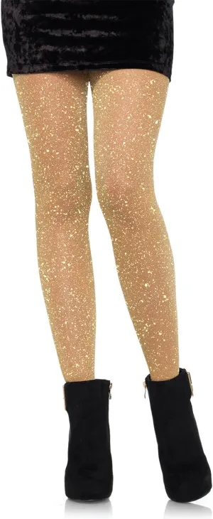 Leg Avenue Women's stretchy High Waist Lurex Shimmer Tights With Metaillic Fiber Shine
