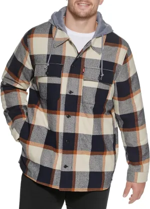 Levi's Men's Plaid Sherpa Lined Hooded Shirt Jacket (Regular & Big & Tall Sizes)