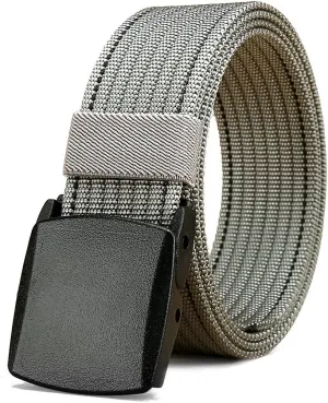 LionVII Belt for Men, Adjustable Belt with Plastic Buckle Breathable for Work Sports, Easy Trim to Fit 28-49" Waist