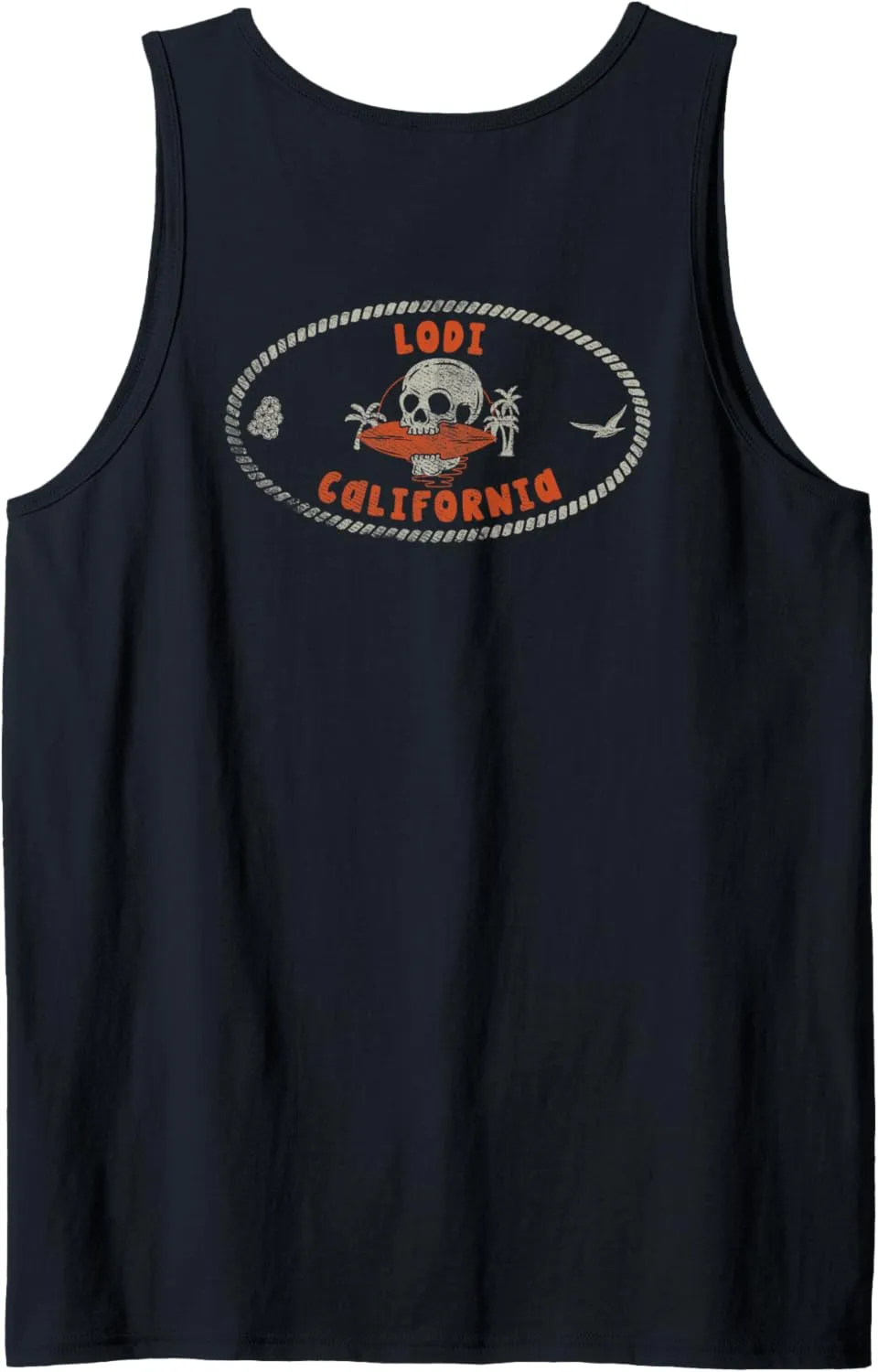 Lodi California CA Retro Surfer Front & Back Tank Top