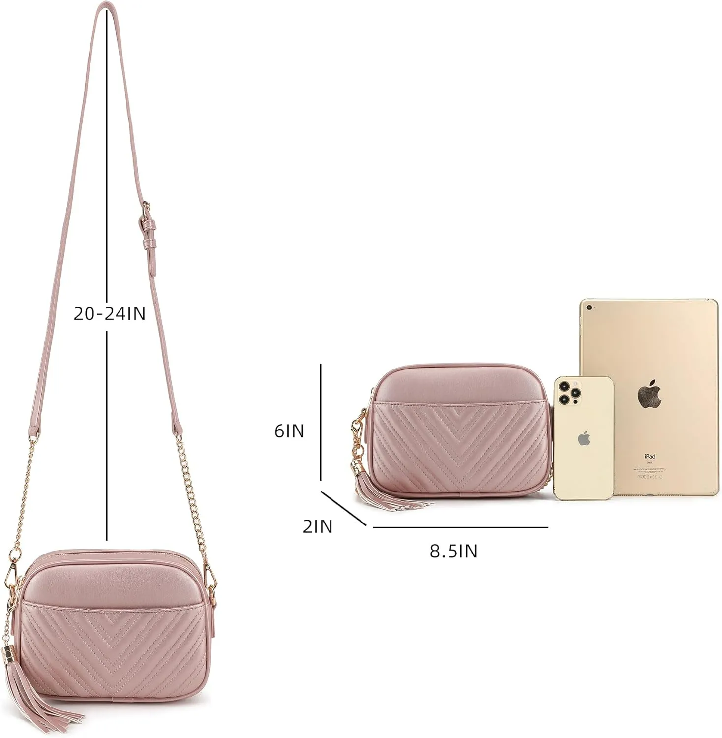 lola mae Quilted Crossbody Bag, Trendy Design Shoulder Purse
