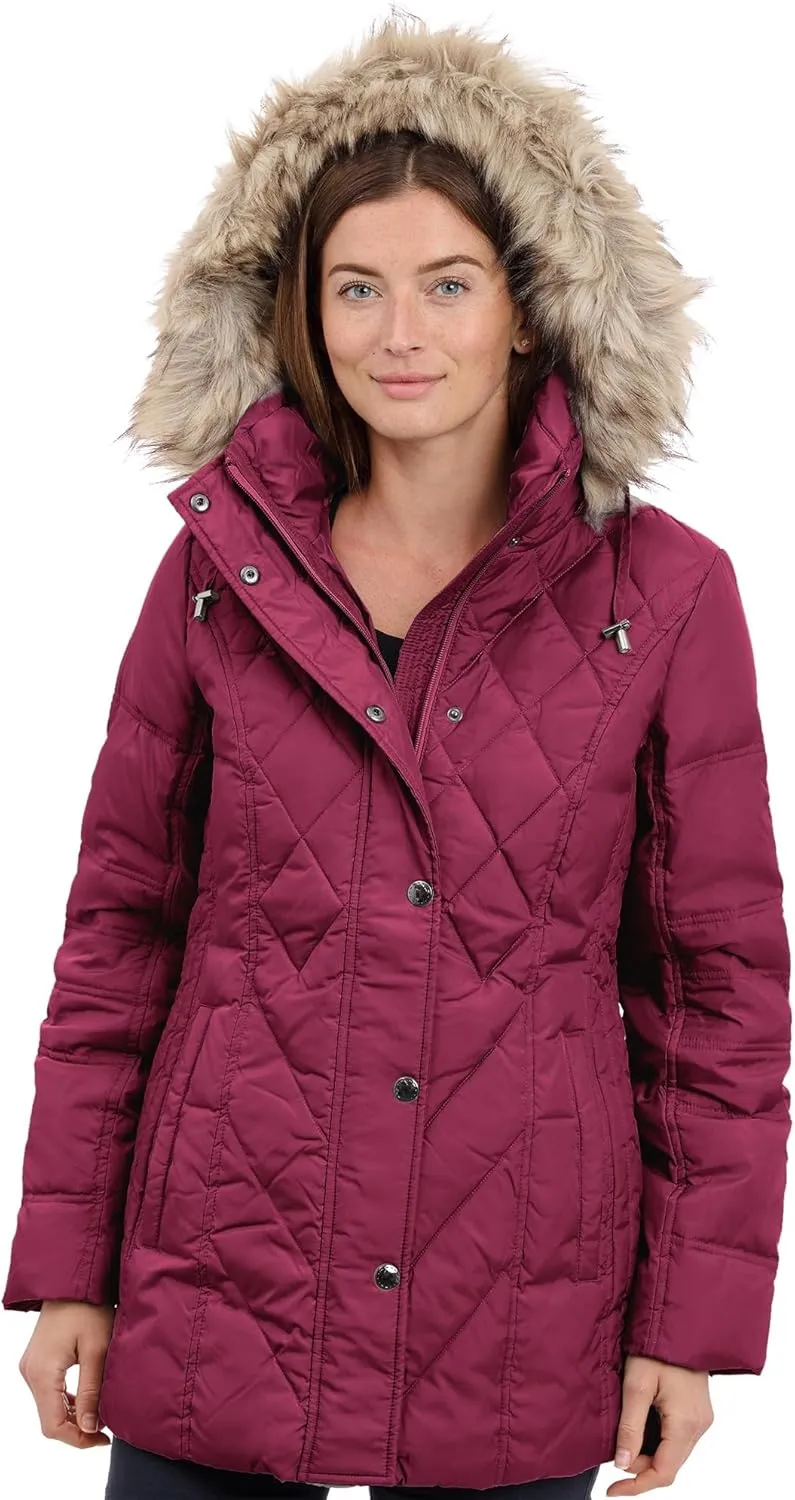 LONDON FOG Women's Diamond Quilted Down Coat