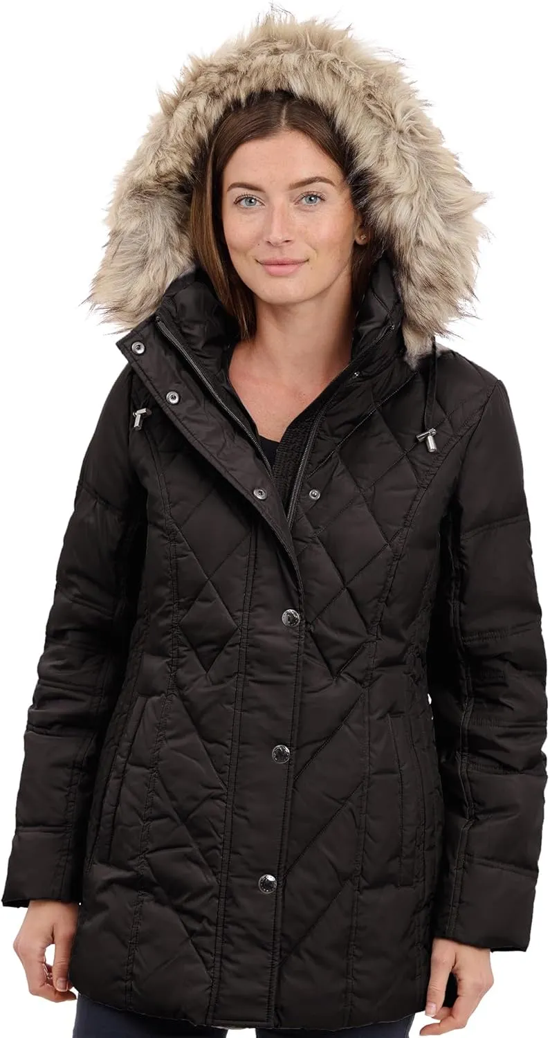 London Fog Women's Diamond Quilted Down Coat