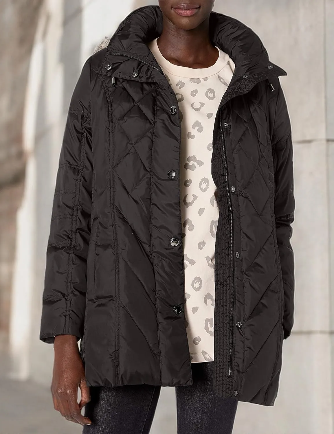 London Fog Women's Diamond Quilted Down Coat