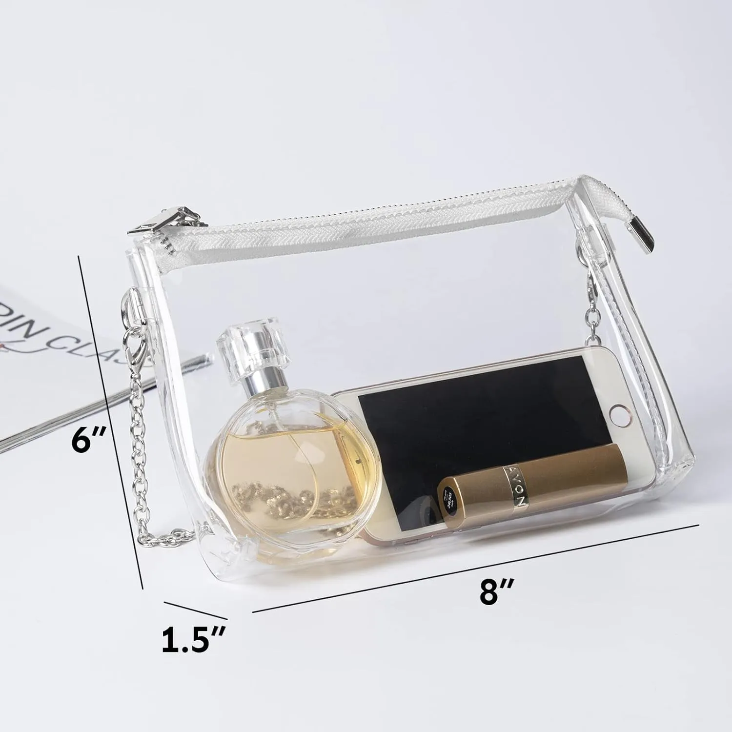 Lorbro Clear Purse for Women Stadium Approved, Clear Crossbody Bag with Zipper Closure, Transparent Purse for Concert Sports