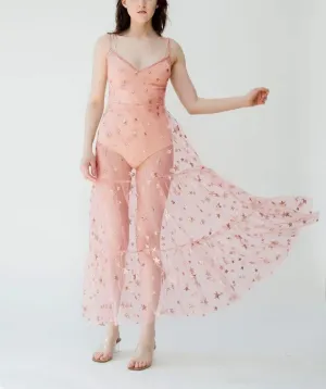 Lsydnfow Constellation Dress Galaxy Print Spaghetti Straps Lace Mesh Beach Dresses Swimwear Bikini Cover Ups