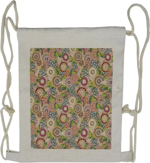 Lunarable Batik Drawstring Backpack, Oriental South East Culture, Sackpack Bag