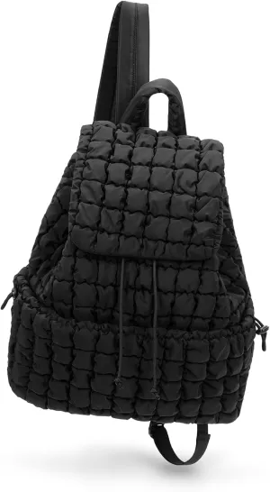 Lushandy Quilted Backpack for Women, Puffer Backpack Nylon Puffy Backpack 18L Soft Quilted Travel Backpack Gym Bag