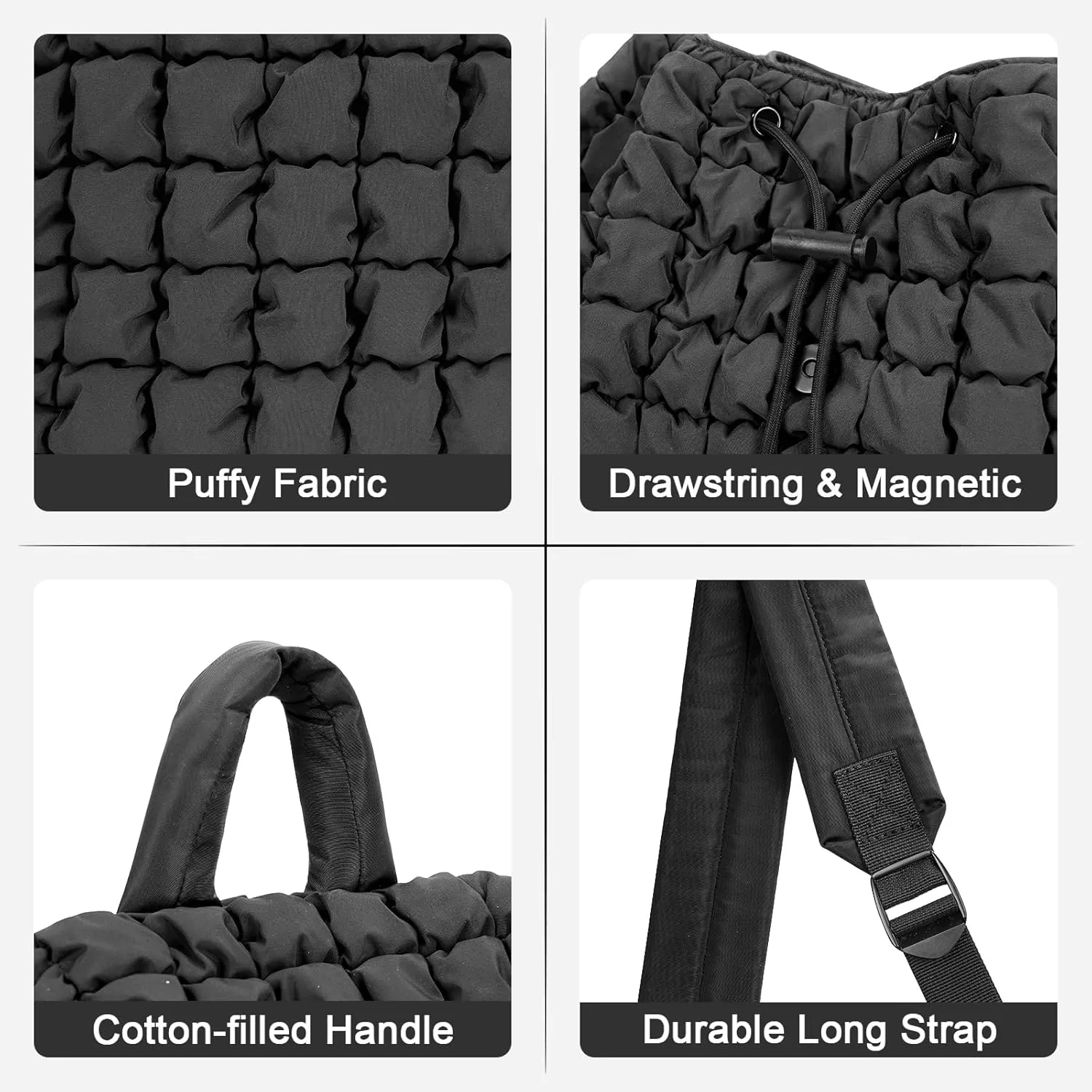 Lushandy Quilted Backpack for Women, Puffer Backpack Nylon Puffy Backpack 18L Soft Quilted Travel Backpack Gym Bag