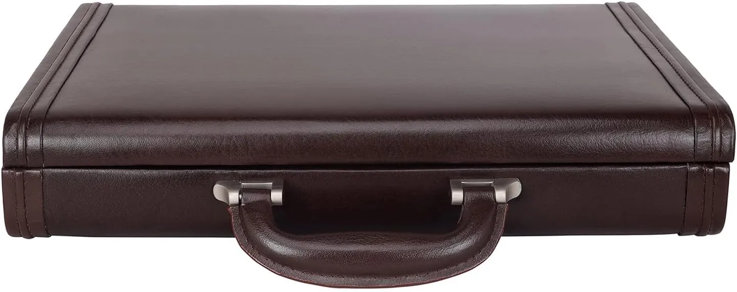 Luxury Italian Leather Hard Attache Briefcase for Men Office Use Business Briefcase Color Brown
