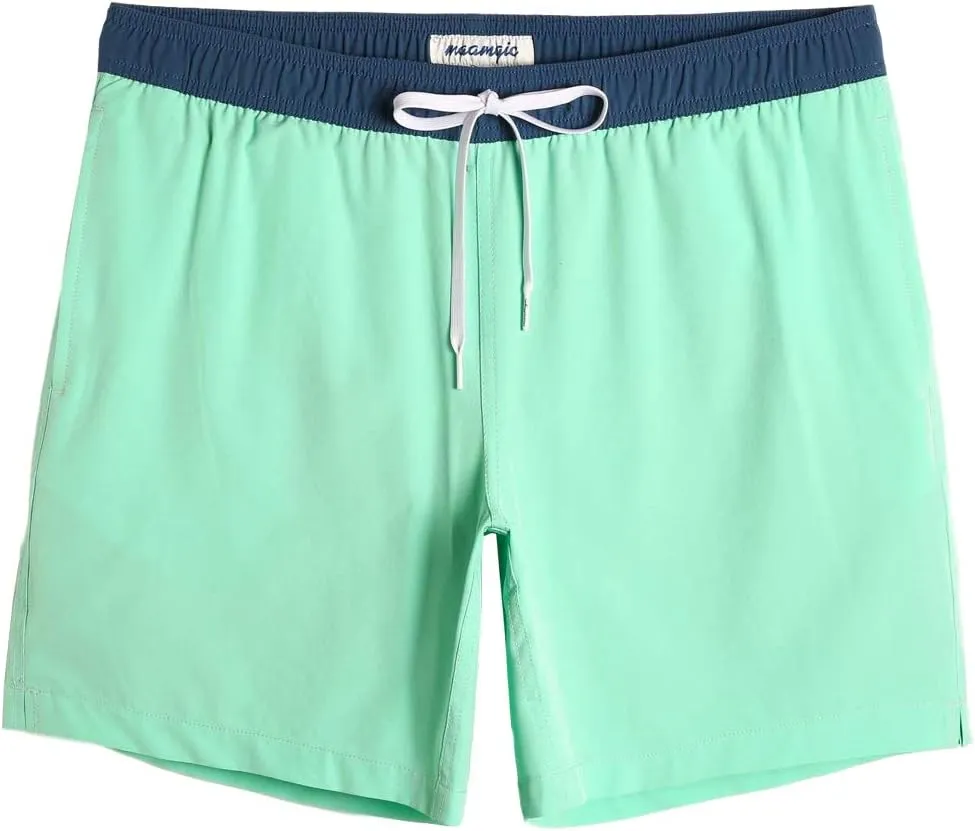 maamgic Mens 7" Stretch Swim Trunks Quick Dry Mesh Lining Swimwear Bathing Suits