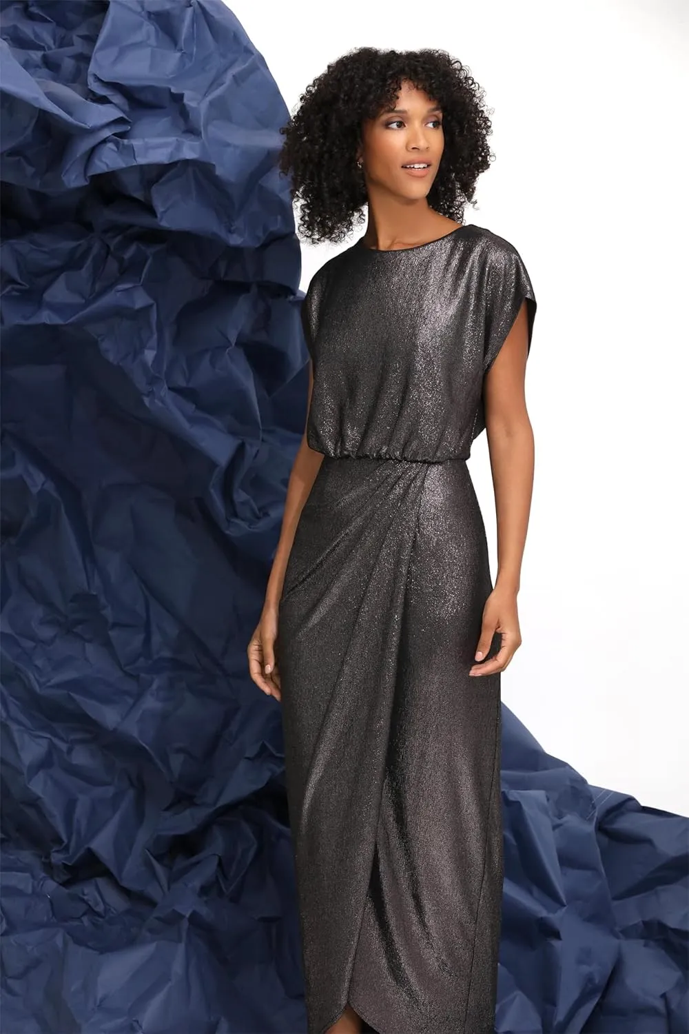 Maggy London Women's Cap Sleeve Midi Dress with V Neck Back