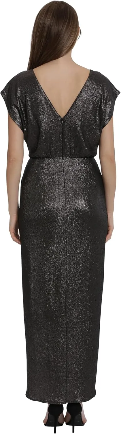 Maggy London Women's Cap Sleeve Midi Dress with V Neck Back