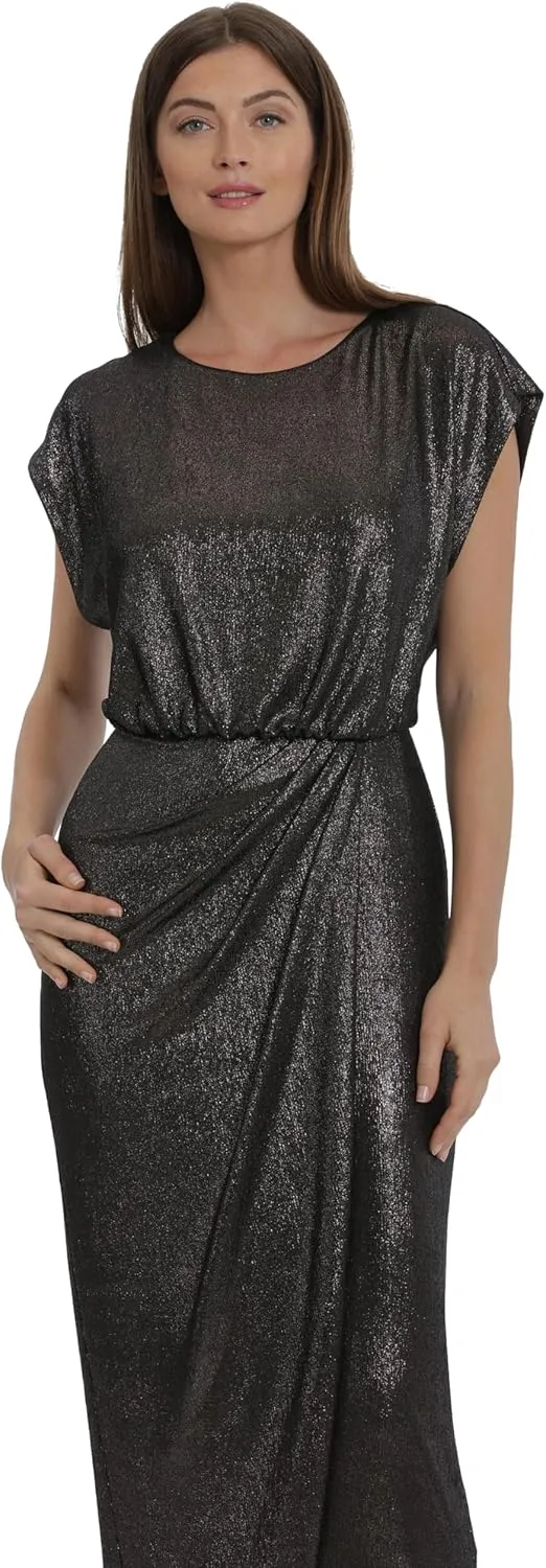 Maggy London Women's Cap Sleeve Midi Dress with V Neck Back