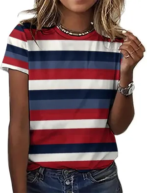 MARSVOVO Women's Camo Tiger Stripe T-Shirt Casual Loose Business Lightweight Hide Belly Summer Novelty Soft Blouse