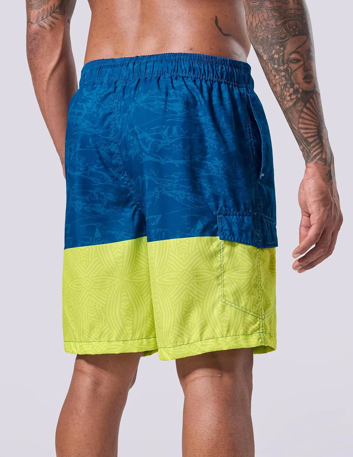 Men's 9" Quick Dry Swim Trunks with Mesh Lining and Cargo Pockets, Beach Shorts Bathing Suits