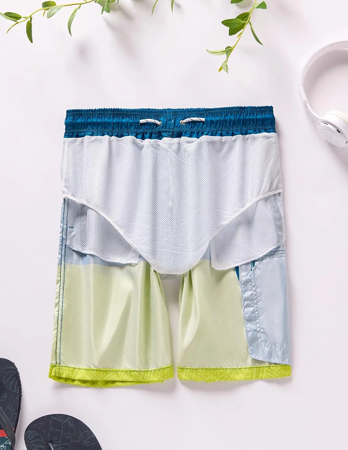 Men's 9" Quick Dry Swim Trunks with Mesh Lining and Cargo Pockets, Beach Shorts Bathing Suits