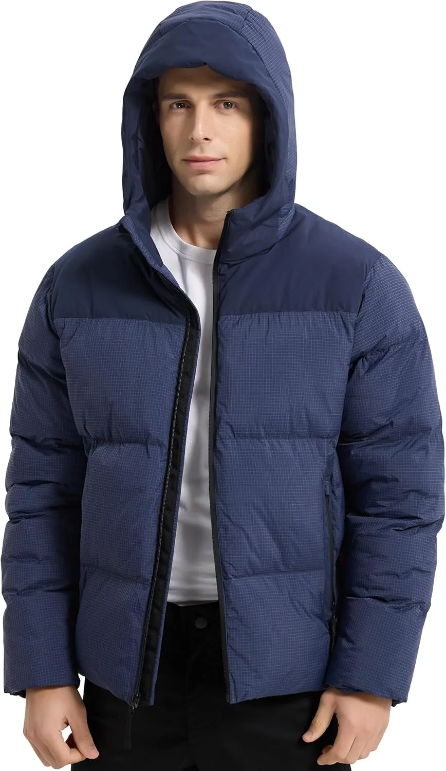 Men's Heavy Winter Coat Waterproof Sorona Quilted Performance Parka Jacket Men with Hood