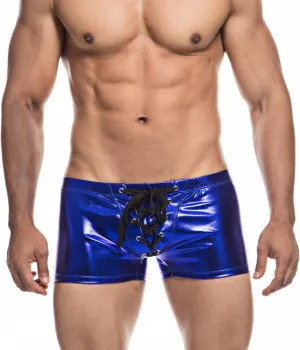 Men's Metallic Shorts Yoga Shiny Boxer Briefs Shiny Hot Pants Underwear Bikinis with Draswtring
