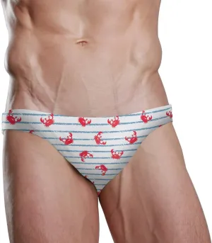 Men's Polyester Print Swim Briefs Soft Beach Swimwear Comfort Lightweight for Pool Surfing Summer Swim Trunks