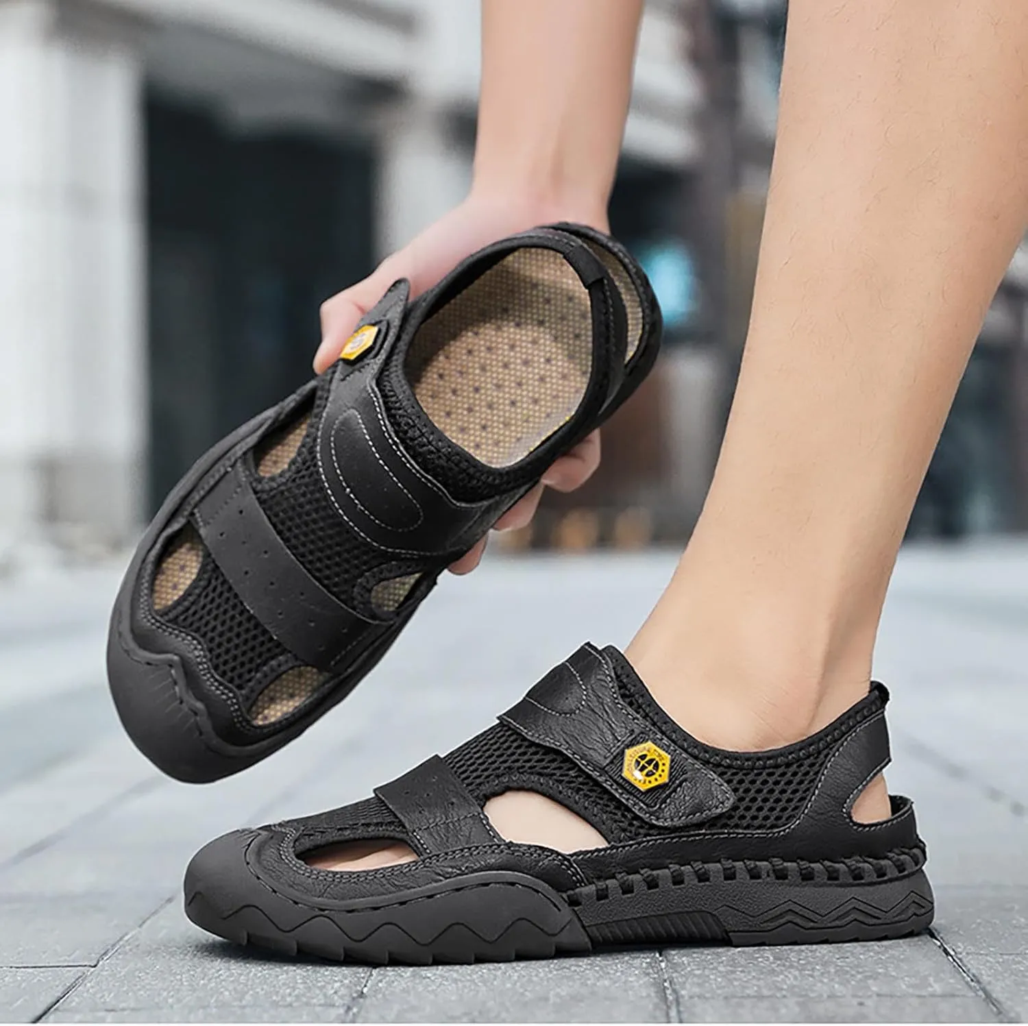 Men's Summer Mesh Breathable Casual Beach Shoes and Sandals Mens Hiking Sandals