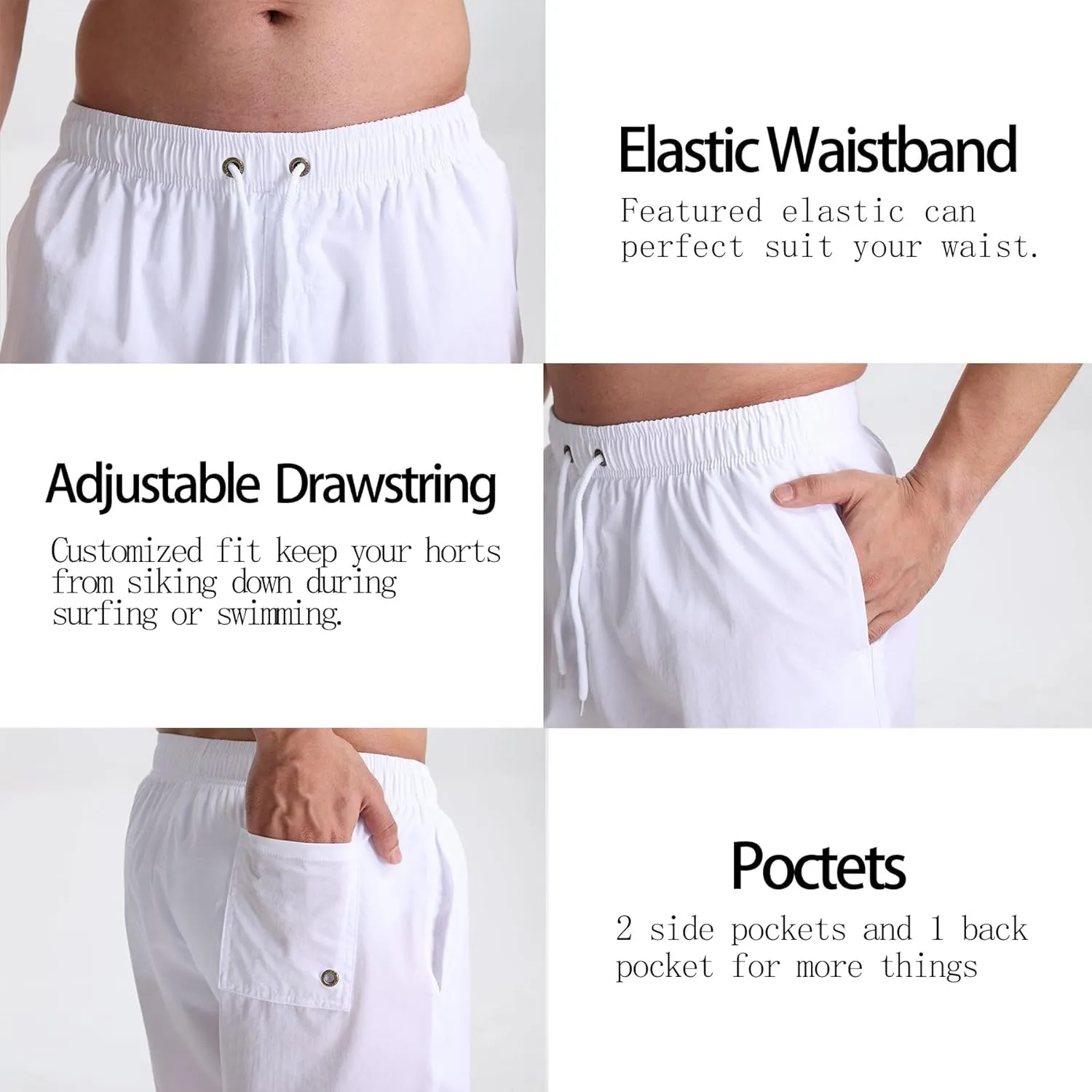 Men's Swim Trunks 5 Inch Quick Dry Board Shorts Mesh Lining Swimming Trunks Beach Shorts for Men Bathing Suits