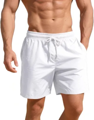 Men's Swim Trunks 5 Inch Quick Dry Board Shorts Mesh Lining Swimming Trunks Beach Shorts for Men Bathing Suits