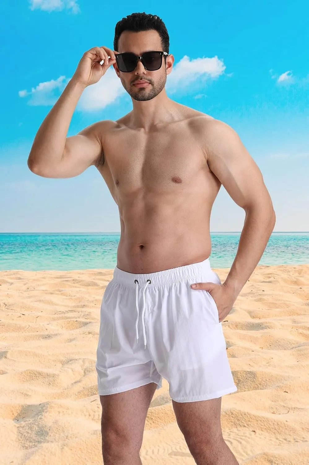Men's Swim Trunks 5 Inch Quick Dry Board Shorts Mesh Lining Swimming Trunks Beach Shorts for Men Bathing Suits