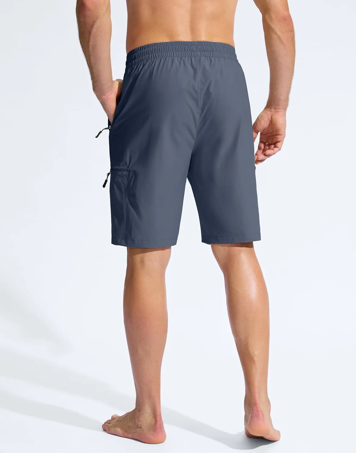 Men's Swim Trunks 9" Quick Dry Beach Shorts with 4 Zipper Pockets Board Shorts Bathing Suit Men - No Mesh Liner